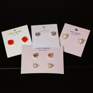 Lot 5 New Pairs Kate Spade Stud Earrings Bundle.  Lady Marmalade, Rise & Shine